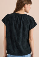 Solid Embroidery Blouse - Palm Breeze Green