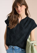Solid Embroidery Blouse - Palm Breeze Green