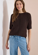 Tapeyarn Dolman Top - Brown Cacao