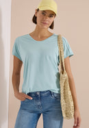 NOS Solid Lace Shoulder T-Shirt - Crystal Mint