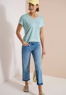NOS Solid Lace Shoulder T-Shirt - Crystal Mint