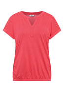Solid Rib Collar Tunic - Coral