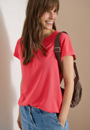 Solid Rib Collar Tunic - Coral