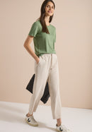 Style Neele Melange Trousers - Cashmere Beige Melange