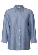 Seersucker Short Blouse - Blouse Blue