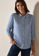 Seersucker Short Blouse - Blouse Blue