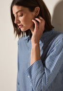 Seersucker Short Blouse - Blouse Blue