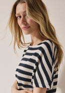 Striped Structure T-Shirt - Light Alabaster White