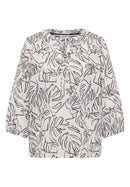 TOS Print Tunic Blouse - Light Alabaster White