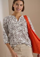 TOS Print Tunic Blouse - Light Alabaster White