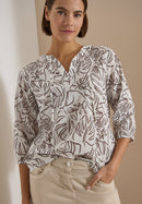 TOS Print Tunic Blouse - Light Alabaster White