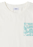 Shirt With Patched AOP Pocket - Vanilla White
