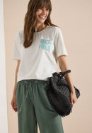 Shirt With Patched AOP Pocket - Vanilla White