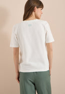 Shirt With Patched AOP Pocket - Vanilla White