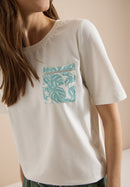Shirt With Patched AOP Pocket - Vanilla White