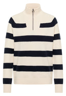 Striped 1/2 Zip Jumper - Universal Blue