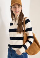 Striped 1/2 Zip Jumper - Universal Blue