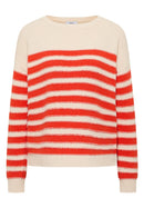 Bouclé Stripe Jumper - Pearl Beige