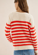 Bouclé Stripe Jumper - Pearl Beige