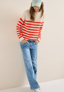 Bouclé Stripe Jumper - Pearl Beige