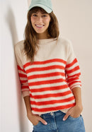 Bouclé Stripe Jumper - Pearl Beige
