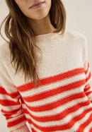 Bouclé Stripe Jumper - Pearl Beige