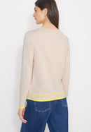 Kickstripe Round Neck Jumper - Pearl Beige Melange