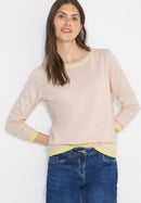Kickstripe Round Neck Jumper - Pearl Beige Melange