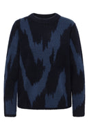 AOP Round Neck Pullover - Urban Dark Blue