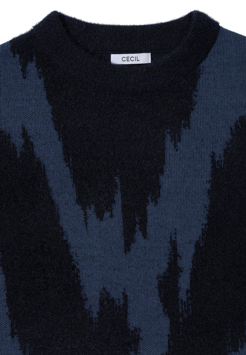 AOP Round Neck Pullover - Urban Dark Blue