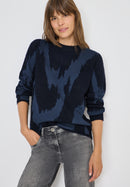 AOP Round Neck Pullover - Urban Dark Blue