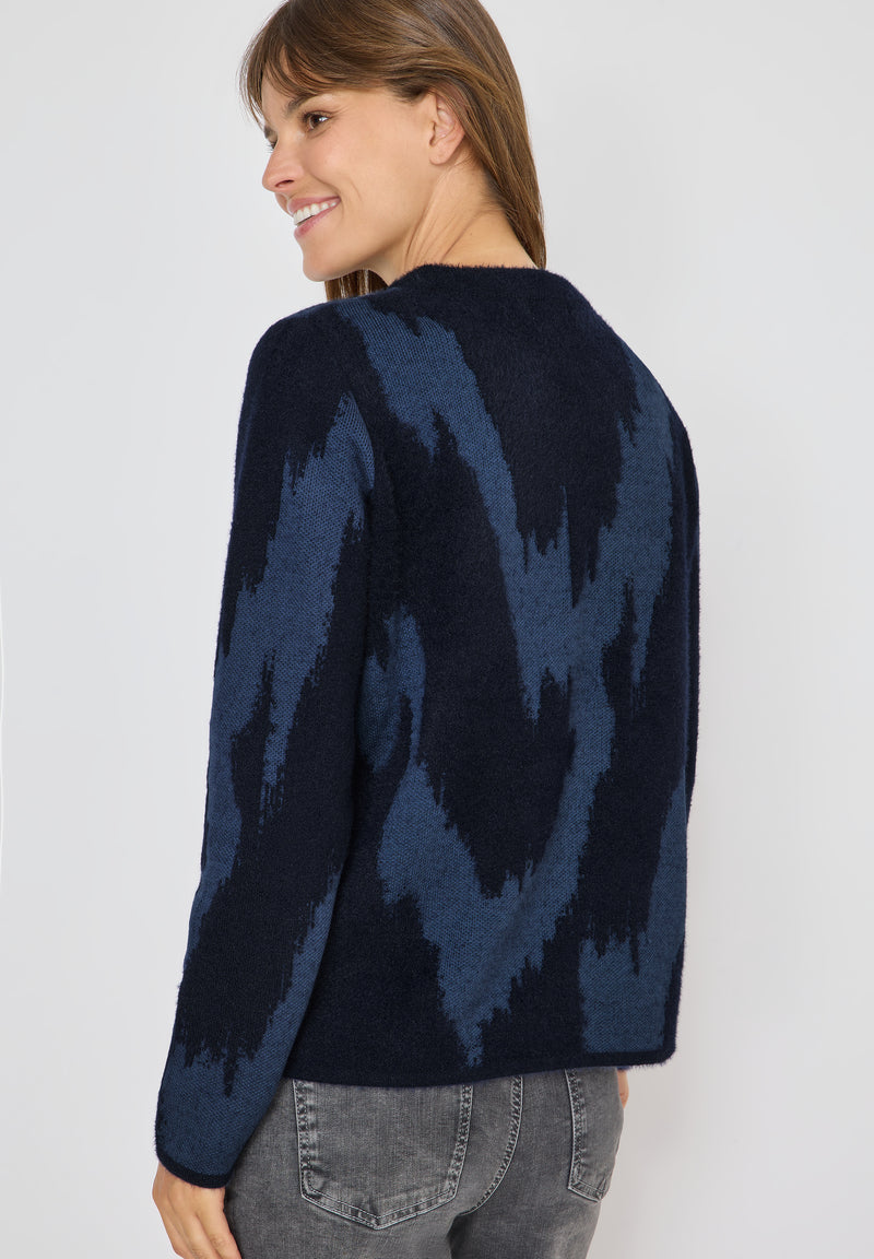 AOP Round Neck Pullover - Urban Dark Blue