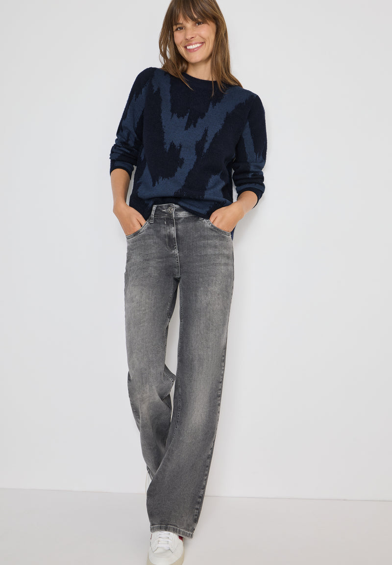 AOP Round Neck Pullover - Urban Dark Blue