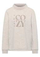 Funnelneck Sweatshirt - Oat Milk Beige Melange