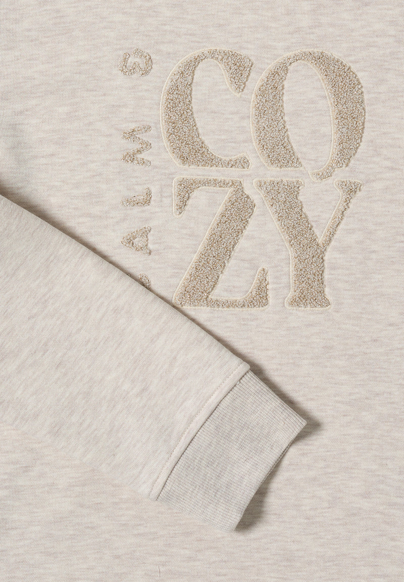 Funnelneck Sweatshirt - Oat Milk Beige Melange