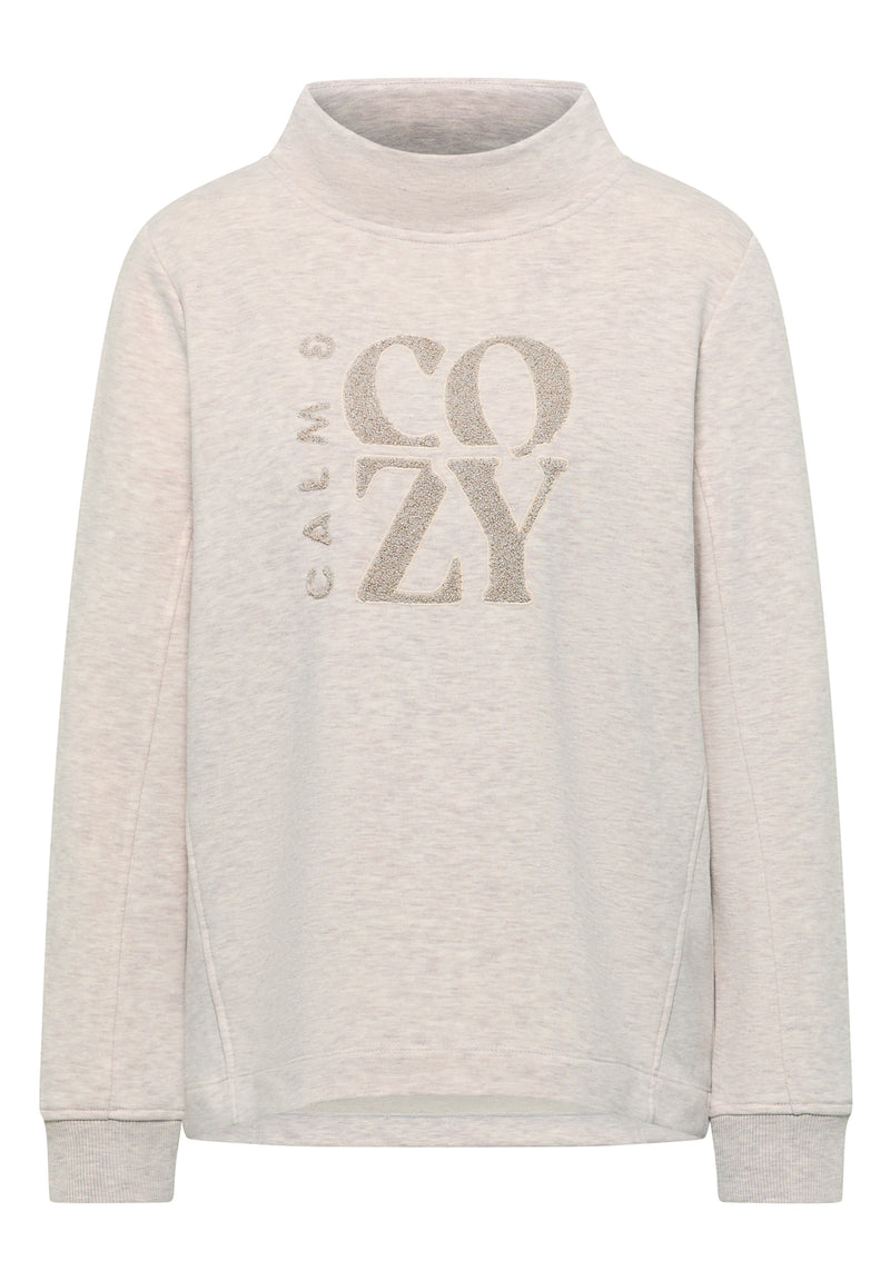 Funnelneck Sweatshirt - Oat Milk Beige Melange