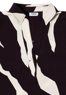 Splitneck Print Blouse - Eggplant Red