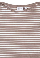 Boatneck Basic Stripe T-Shirt - Cocoa Taupe