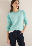 Cosy Mouliné Round Neck Jumper - Light Foam Blue