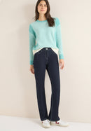 Cosy Mouliné Round Neck Jumper - Light Foam Blue