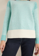 Cosy Mouliné Round Neck Jumper - Light Foam Blue