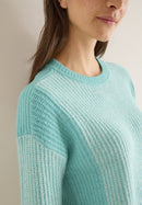 Cosy Mouliné Round Neck Jumper - Light Foam Blue