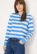 Striped Sweatshirt - Fountain Blue