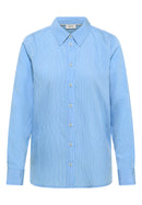 Seersucker Stripe Blouse - Fountain Blue