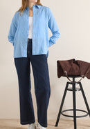 Seersucker Stripe Blouse - Fountain Blue