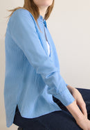 Seersucker Stripe Blouse - Fountain Blue