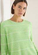 Stucture stripe Pullover - Bamboo Green Melange