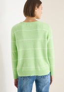 Stucture stripe Pullover - Bamboo Green Melange