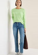 Stucture stripe Pullover - Bamboo Green Melange