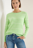 Stucture stripe Pullover - Bamboo Green Melange